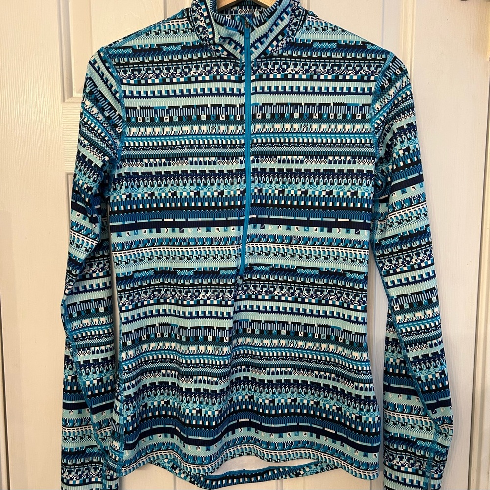 Nike Pro Dri Fit Geometric print 3/4 zipper‎ pullover Size M